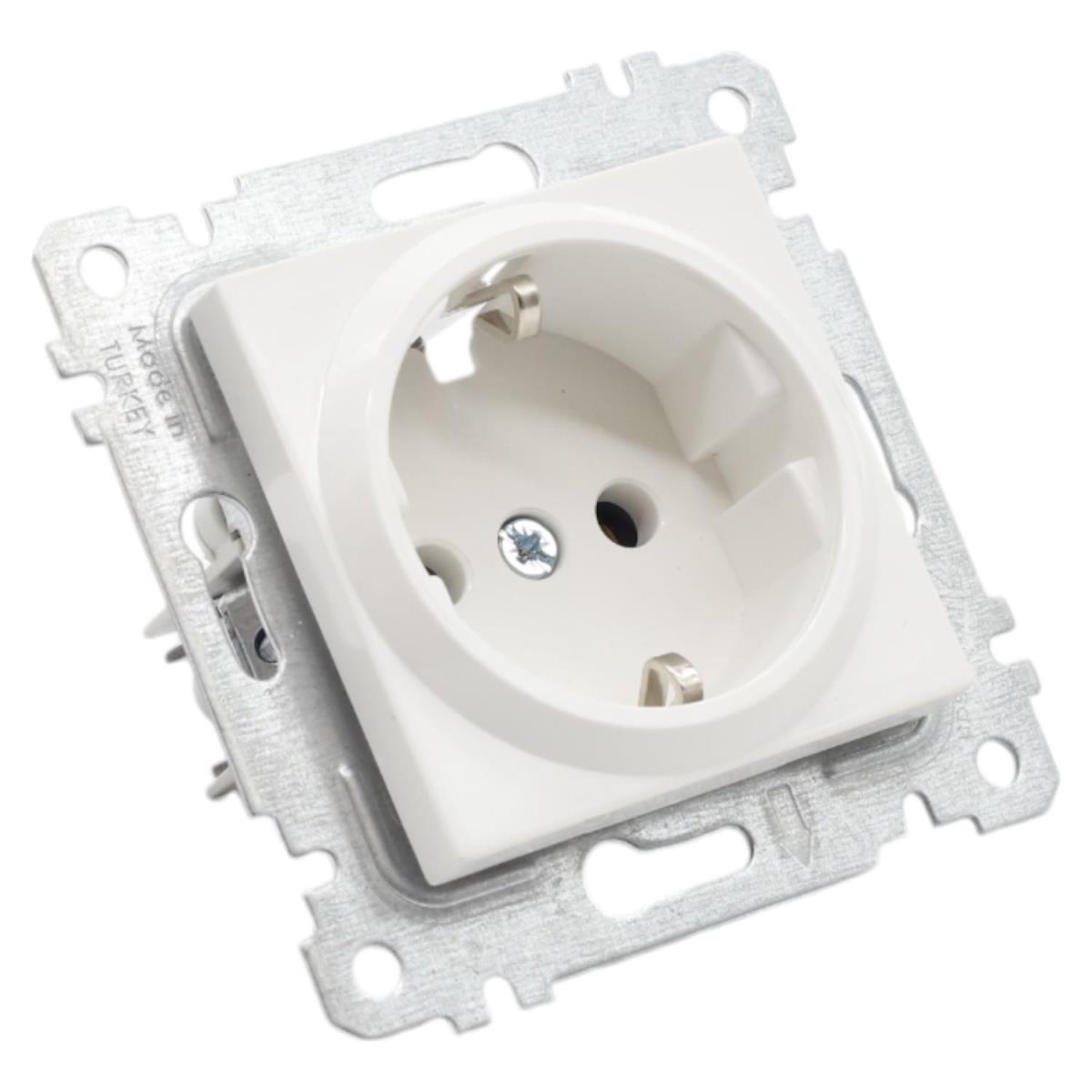 RİTA MEK+TUŞ TOPRAKLI PRİZ BEYAZ